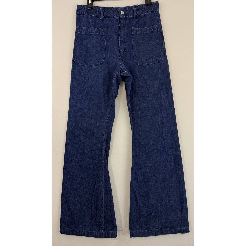 Vtg Seafarer Sailor Flare Jeans Fits 30x31 Talon Zip Fabric By Erwin Seagoing